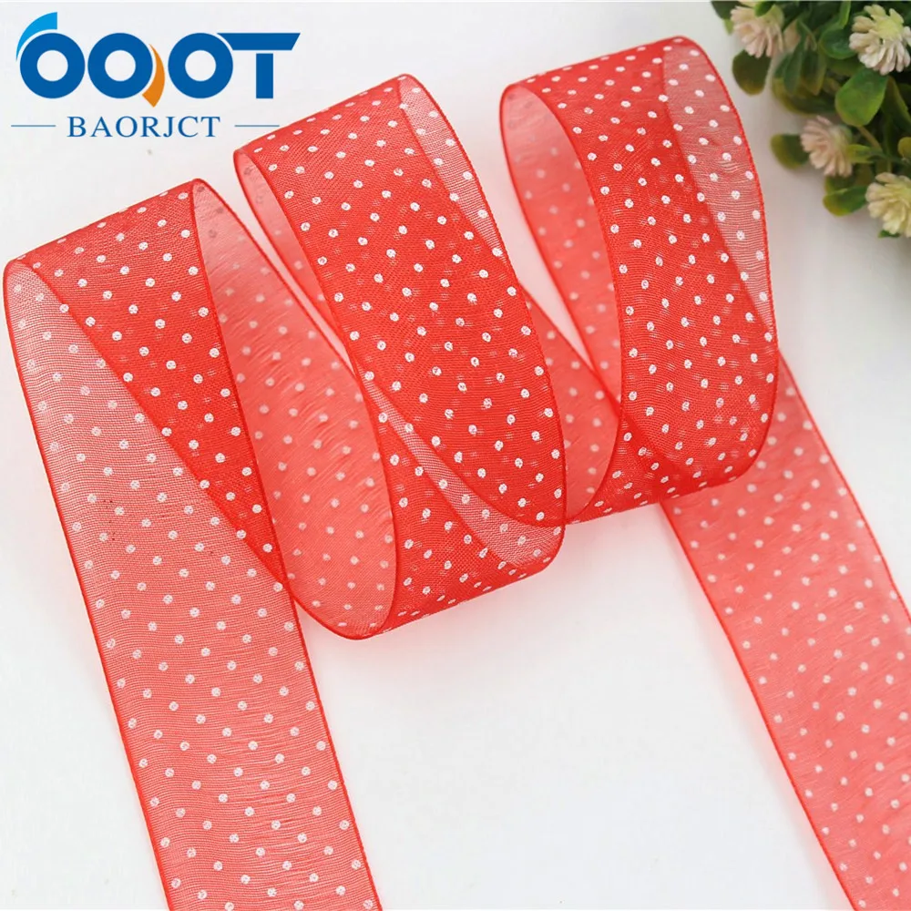 OOOT BAORJCT 1 '✥ мм черно-белая точечная лента из органзы марлевая DIY материал