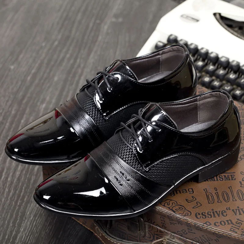 Men Leather Shoes Oxford PU Men's Dress Business Flat Breathable Banquet Wedding 48 | Обувь