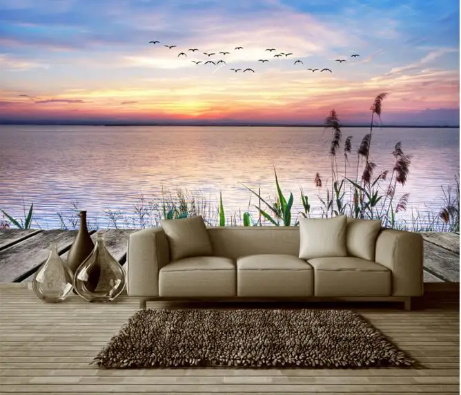 

3d wallpaper custom photo mural Evening the lake landscape background 3d wall murals wallpaper for living room home decor