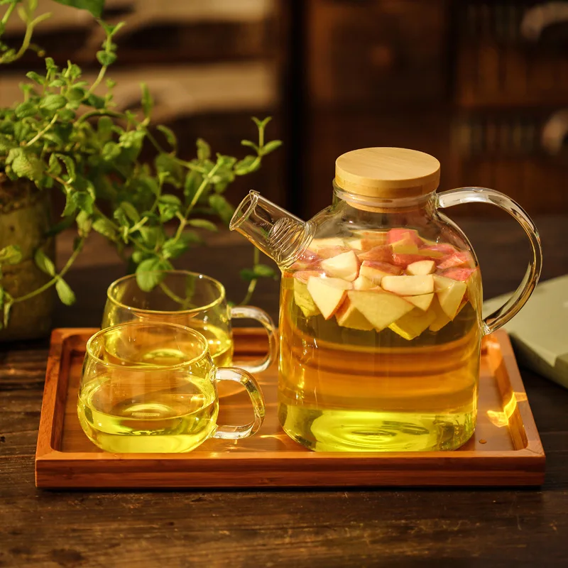 1.8L High Capacity Glass Water Kettle Kung Fu Tea Set Fruit Teapot Lemon Juice Flower Pot Heat Resistant Drinkware New | Дом и сад