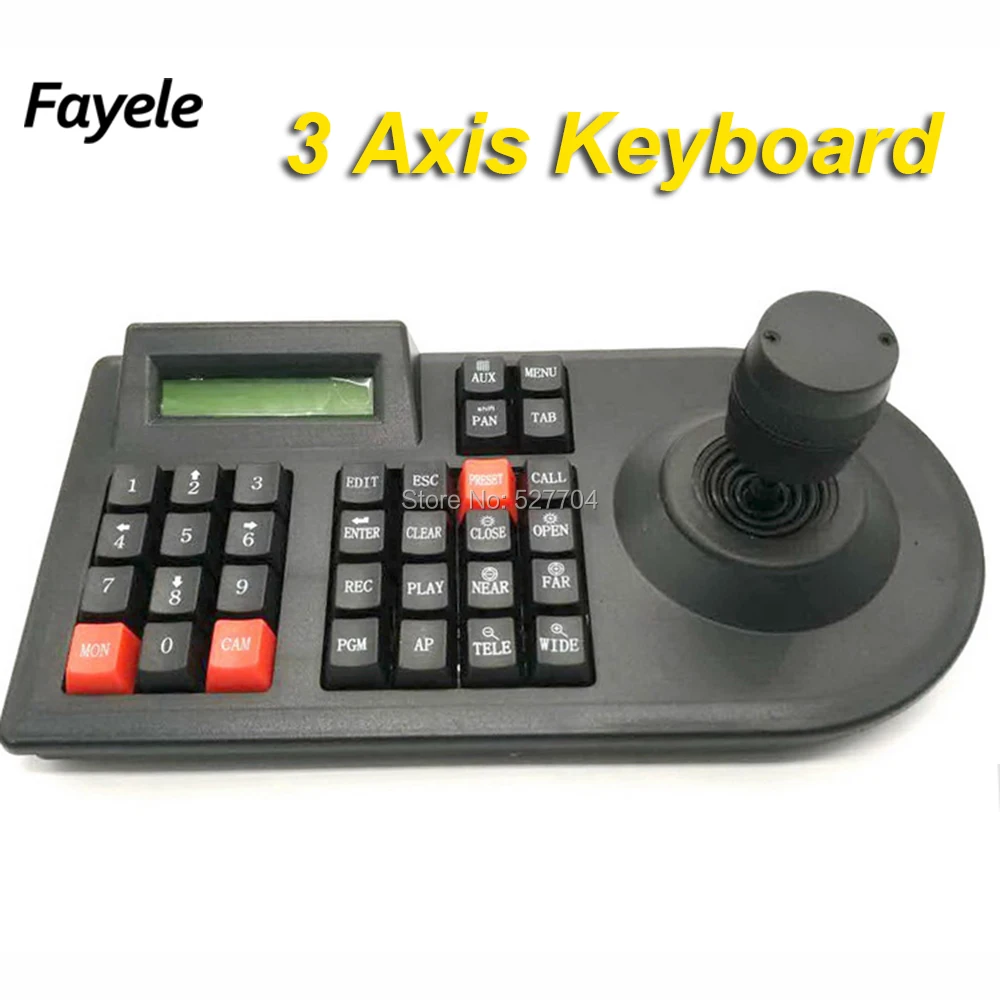 

CCTV Surveillance 3D 3Axis Joystick Intellectual PTZ Camera Controller Keyboard RS485 PELCO-D/P LCD Security Pan Tilt PTZ System