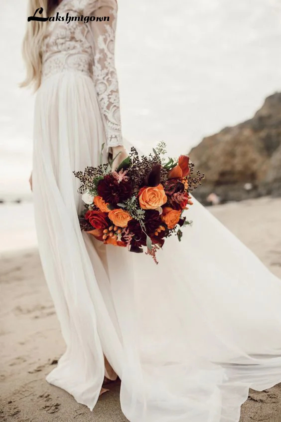 Сексуальное прозрачное пляжное свадебное платье Boho недорогое кружевное с