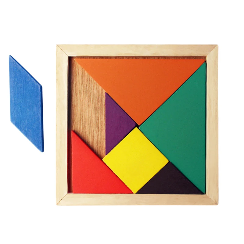 YEXAHQM деревянные головоломки Tangram обучения Образование Логические игрушки для