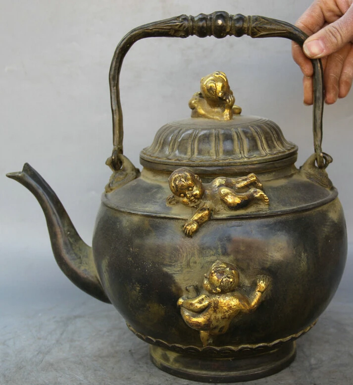 Песня voge gem S2280 21 &quotпомеченный Китайский дворец бронзовая позолота Tong Zi Boy