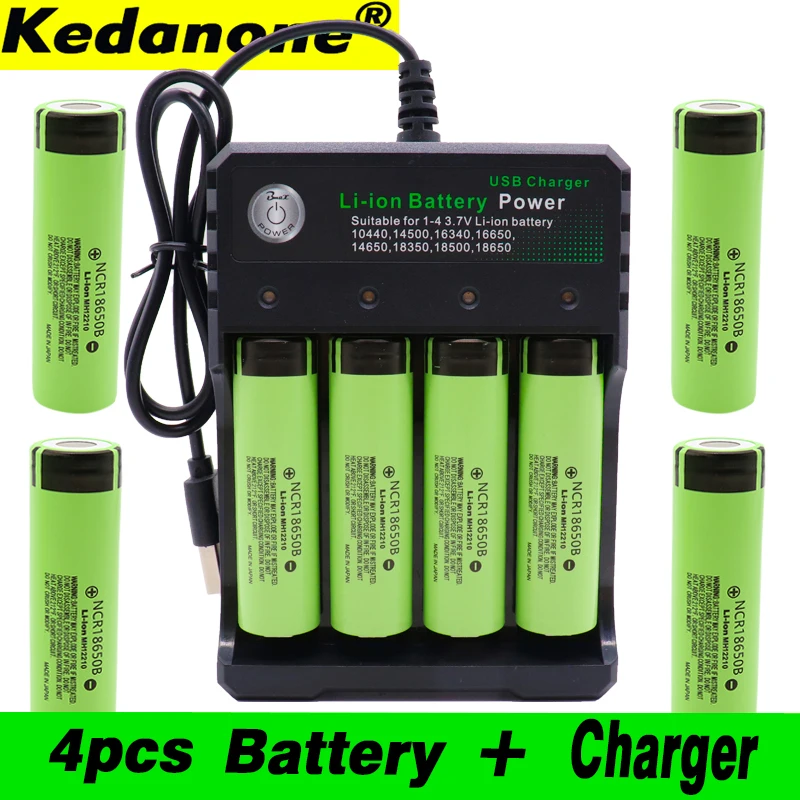 18650 литиевая батарея 3400mAh 3,7 V для Panasonic NCR 18650B игрушка-фонарик перезаряжаемая батарея и USB зарядное устройство