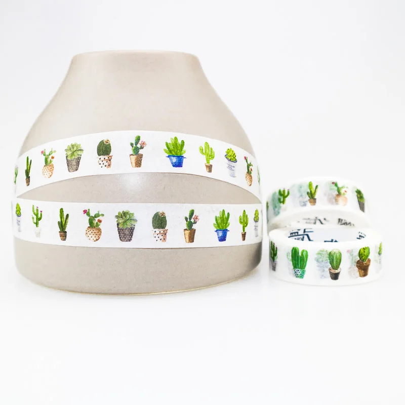 Васи клейкая лента набор липкий Зеленый Бонсай шаблон декоративный клей