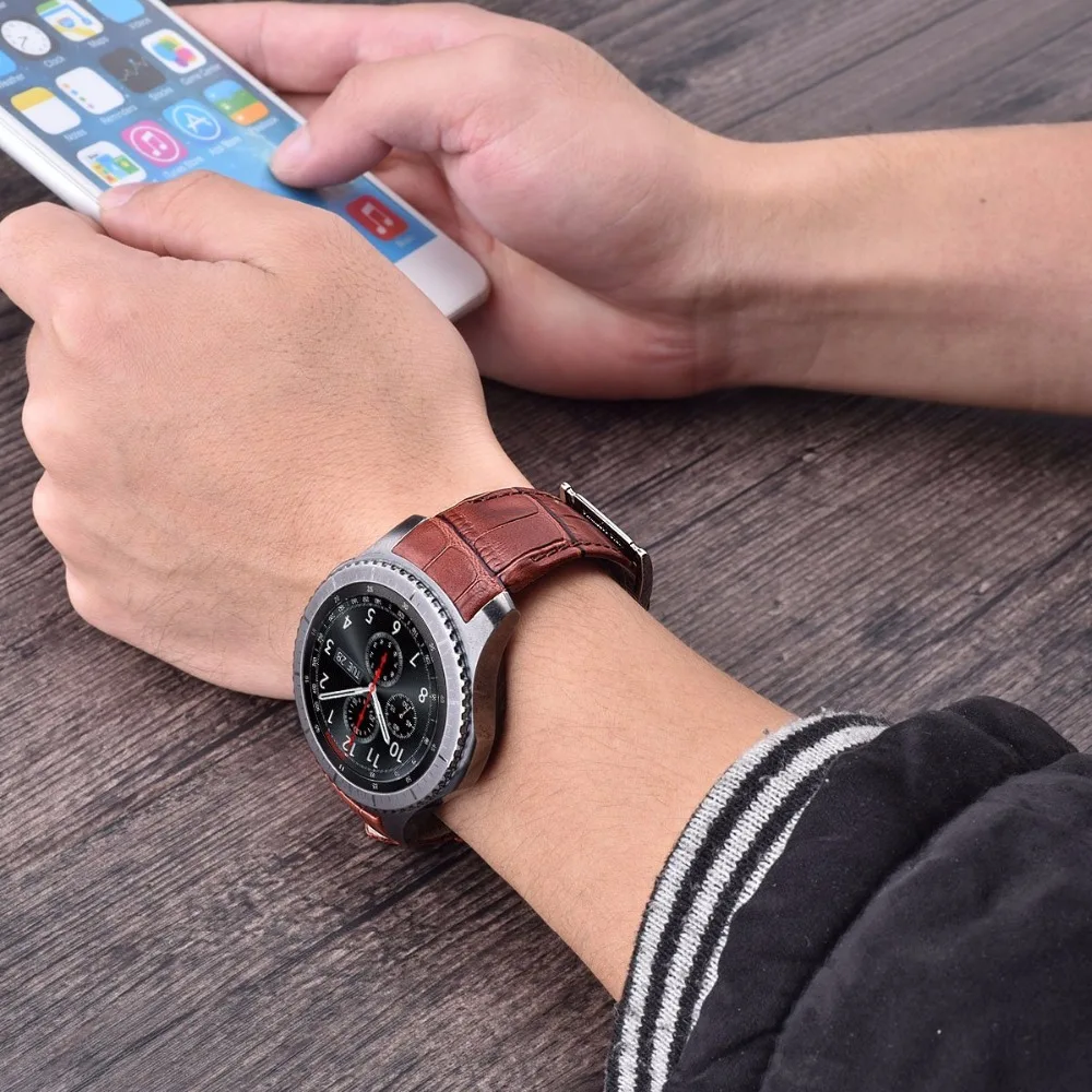 V-moro ремешок для часов samsung gear S3 классический ремешок из натуральной кожи с узором «крокодиловая кожа» ремешок gear S3 спортивные Смарт-часы