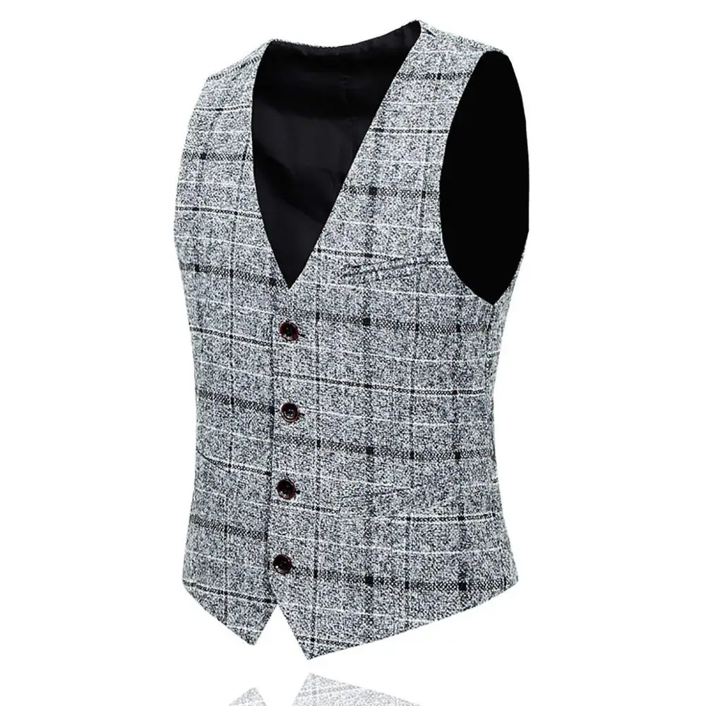 vest 3 штуки,, костюмы для мужчин, Британский стиль, дизайнерский мужской костюм ярко синего цвета, Осень-зима, толстый, приталенный, в клетку, для свадебного платья, смокинги - Цвет: vest