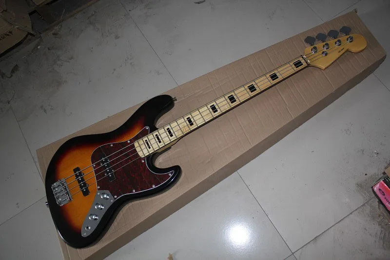Бесплатная доставка новое поступление бас гитара черная блочная инкрустация 4