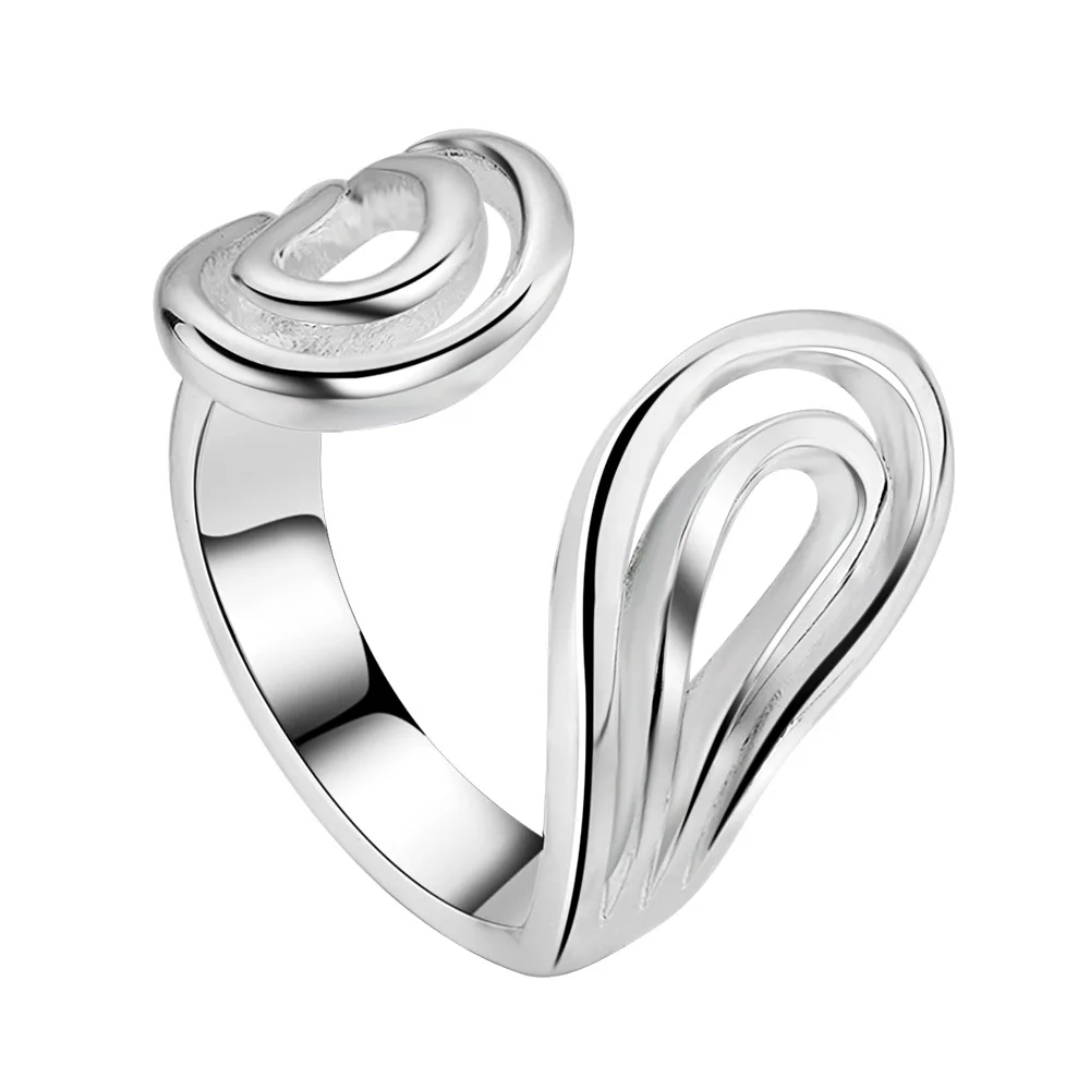 Женское кольцо с серебряным покрытием регулируемое из серебра 925 пробы ювелирные изделия оптом|ring sweater|jewelry