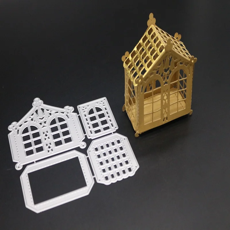 Glita Creatif 3D дом die srapbooking DIY подарок ручной изготовление бумажных карточек Зима