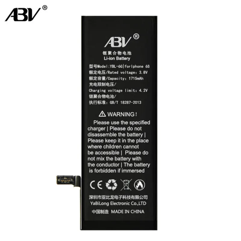Оригинальный ABV нулевой Цикл Полная емкость bateria ip 6s батарея для iPhone