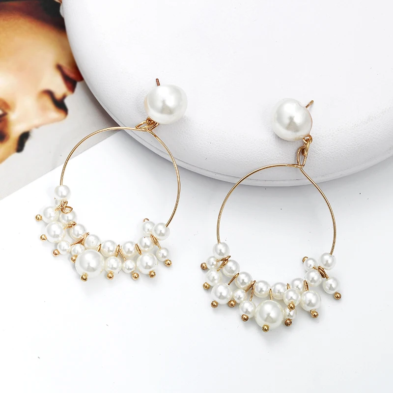 2018 новые большие круглые серьги для женщин круглая Геометрическая Имитация