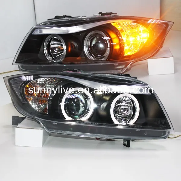 Для BMW E90 318i 320i светодиодный Ангельские глазки налобный фонарь 2005 по 2008 год с линзы