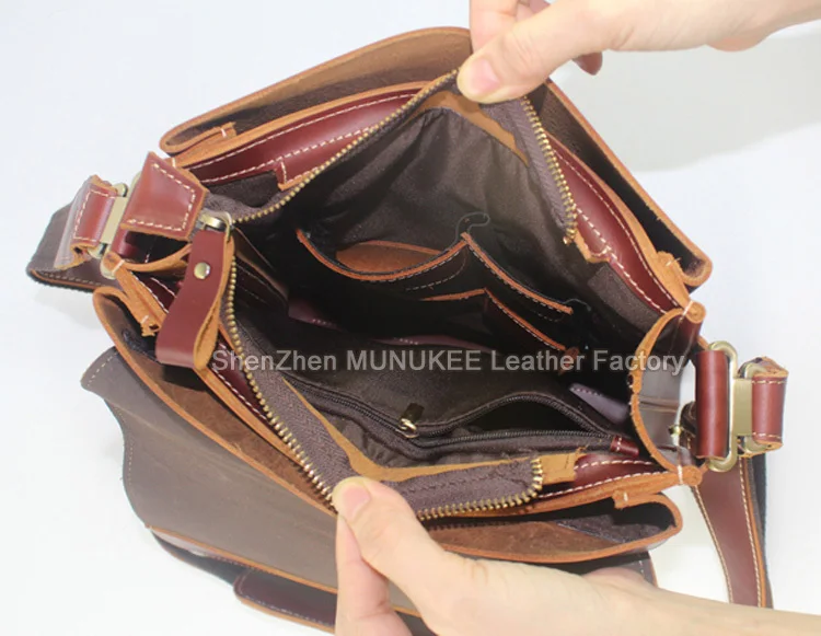 Luxury Genuine Leather Briefcase Men Business Bag Men Briefcase Leather male Office bag for iPad Shoulder bag tote Handbag M002