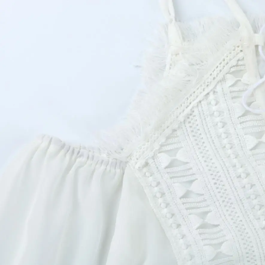 Шифоновая блузка рубашка Для женщин летом регулярно топы с плеча белая женская