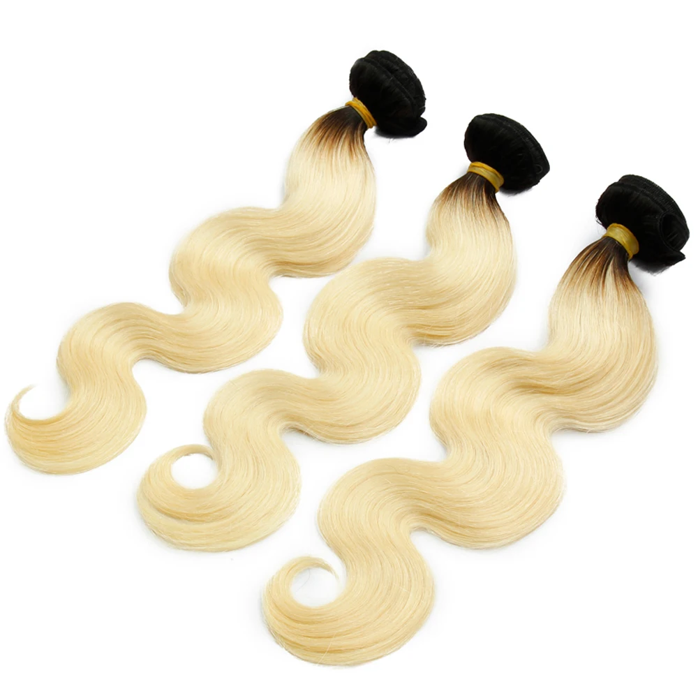 BD HAIR 1b/613 человеческие волосы блонд с темными корнями Омбре пучки застежкой