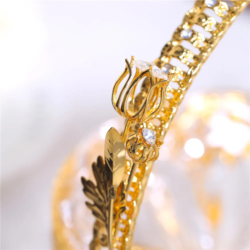 1 шт. ручная работа фруктовая тарелка блестящий золотой фруктовый поднос корзина