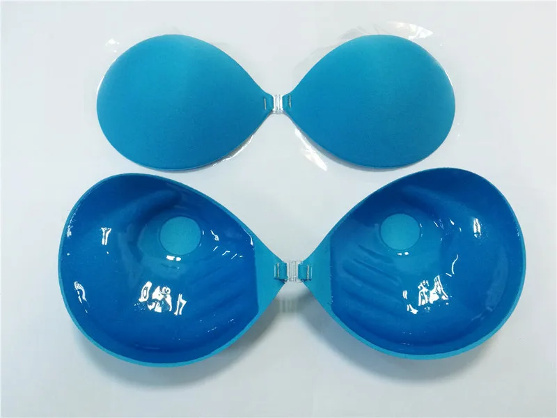 

Sexy Invisible bra 3cm thick Waterproof Blue Color Self-Adhesive Strapless Silicone Breast Push up Bra Size A B C D