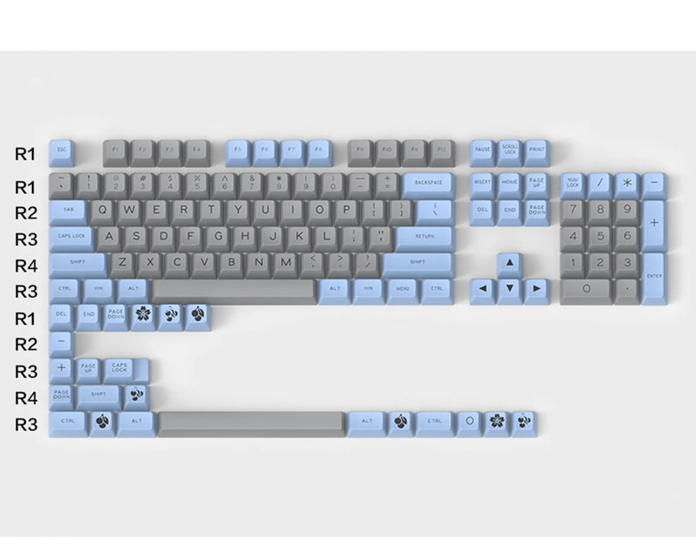 R3 MAXKEY DOLCH SA Double shot ABS колпачки для механической клавиатуры подходят kbd75