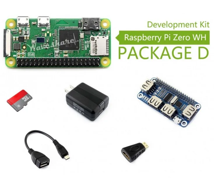 Raspberry Pi Zero WH посылка D с фотографией картой Micro SD адаптером питания детской