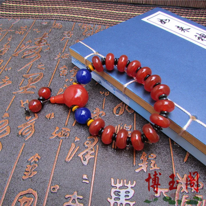 Натуральный красный агат будда четки бусины благородный элегантный браслет нить