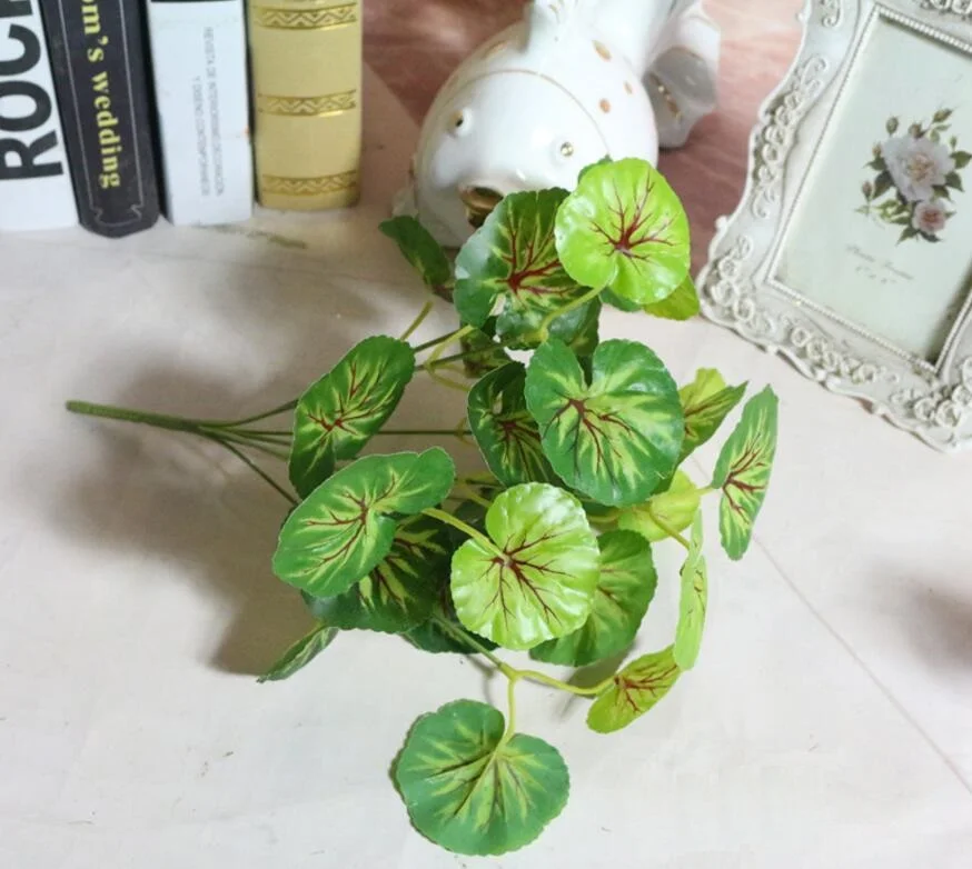 

5pcs Artificial Hydrocotyle chinensis Branch Greenery For Wall Background Wedding Party Home Office Bar Decorative
