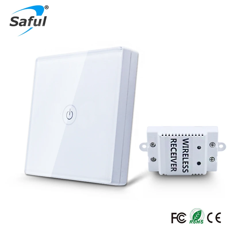 Home Luxury Crystal Glass Touch Panel Wireless Switch 1 Gang Way Remote Push Button Wall Light 12V LED indicator | Обустройство дома