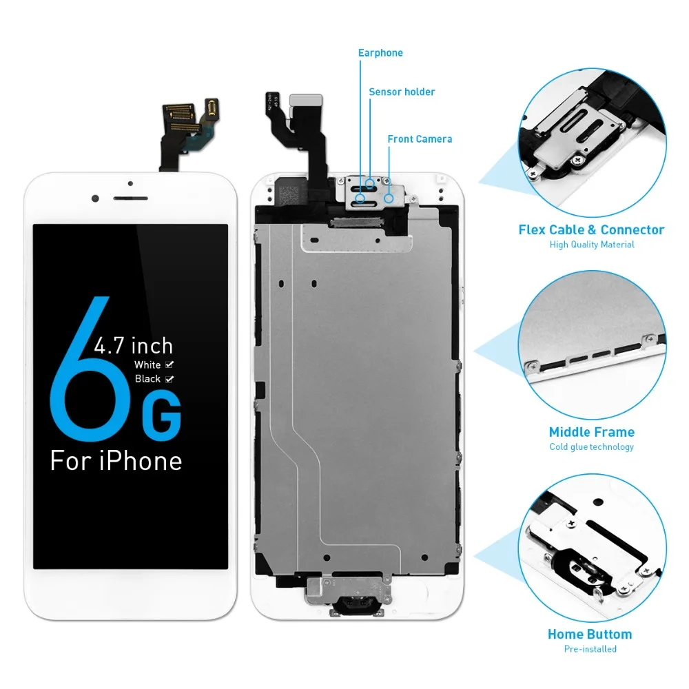 AAA +++ для iPhone 6 ЖК дисплей в сборе с 3D прикосновением 6G замена экрана A1549 A1586