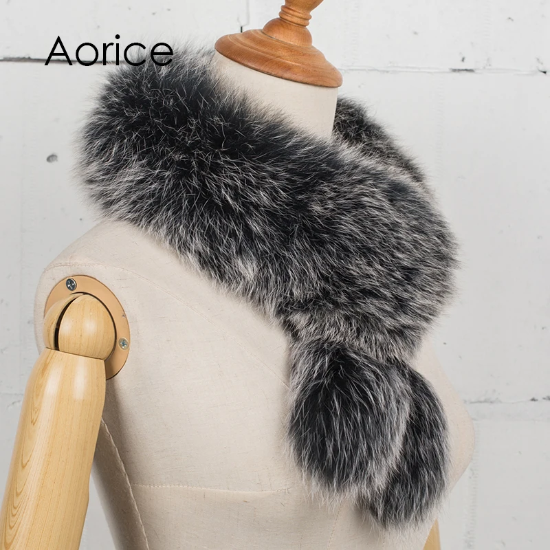 Pudi SF779 зимний женский шарф новый меховой чистый цвет длинный из лисьего меха