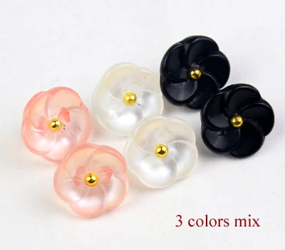 3 colors mix 20 шт./лот, модные пуговицы с цветком 11,5 мм(15/3"), 3 цвета, пуговицы для шитья рубашек, пуговицы, аксессуары для одежды(ss-1001 - Цвет: 3 colors mix
