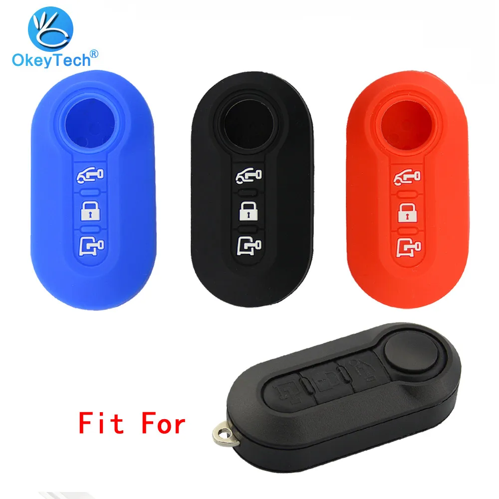 Чехол для автомобильного ключа OkeyTech силиконовый резиновый чехол Fiat 500 500X 500L 500C