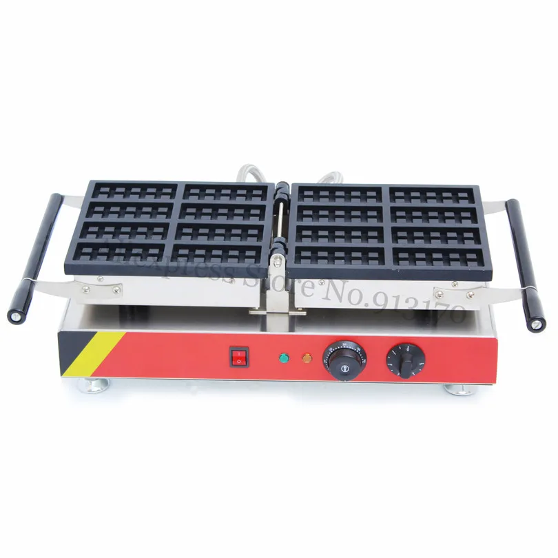 

Rectangle Waffle Machine Nonstick Strip Waffle Baker Maker 8 pcs In One with Timer and Temperature Controller