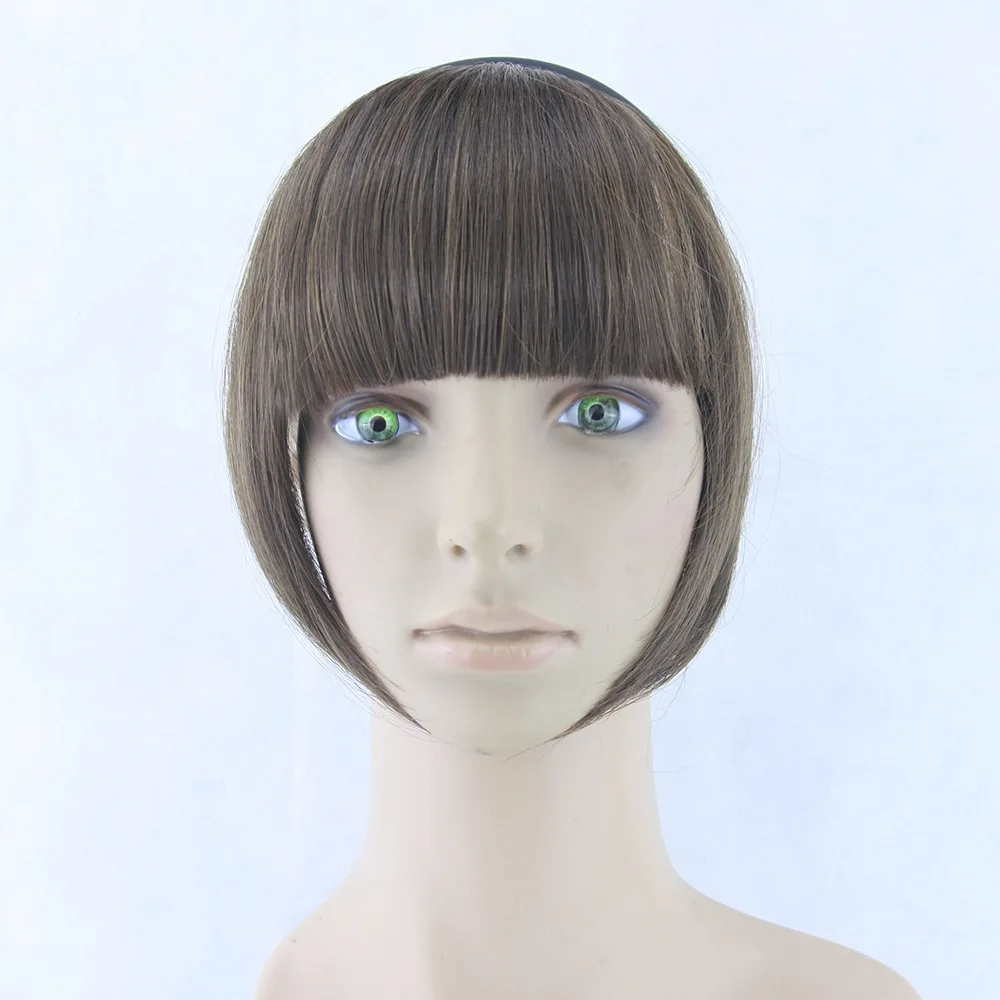 Женская мода Толстый Натуральных Волос Тупые Удары с Band Черный/Коричневый 45 г