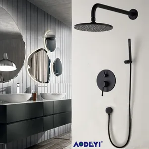 Душевая система Rianfall для ванной комнаты, латунный смеситель, кран 8 дюймов, настенный держатель для душа, переводной ручной набор