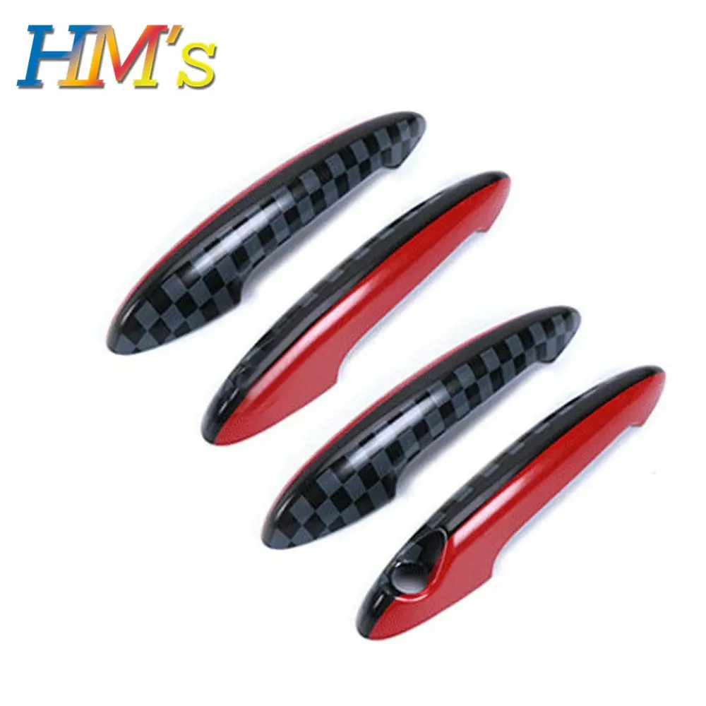 4PCS JCW Наклейки для MINI Countryman Clubman, дверные ручки, наклейки для MINI Cooper R55 R56 R57 R58 R59 R60 R61, аксессуары для стайлинга автомобилей - Название цвета: 4PCS JCW