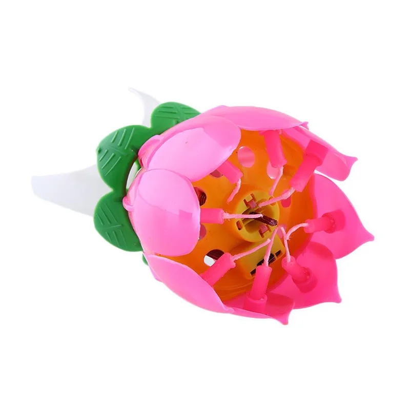 1 шт. Горячая Красивая радость пение музыка день рождения свеча Monolayer Lotus Цветущая