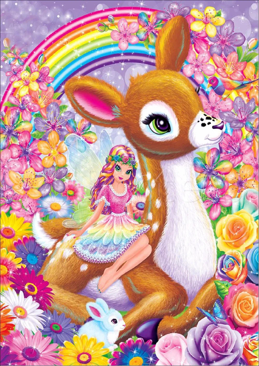 Животных Радуга олень с принцессы 5d поделок алмаз живопись вышивка по цифровой