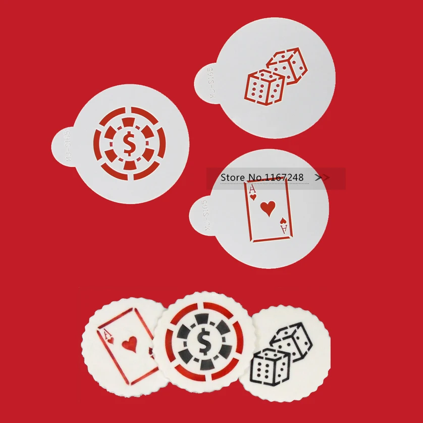 3 шт./лот покер A & Chip Card Dice Cookie трафарет для украшения кексов формы печенья