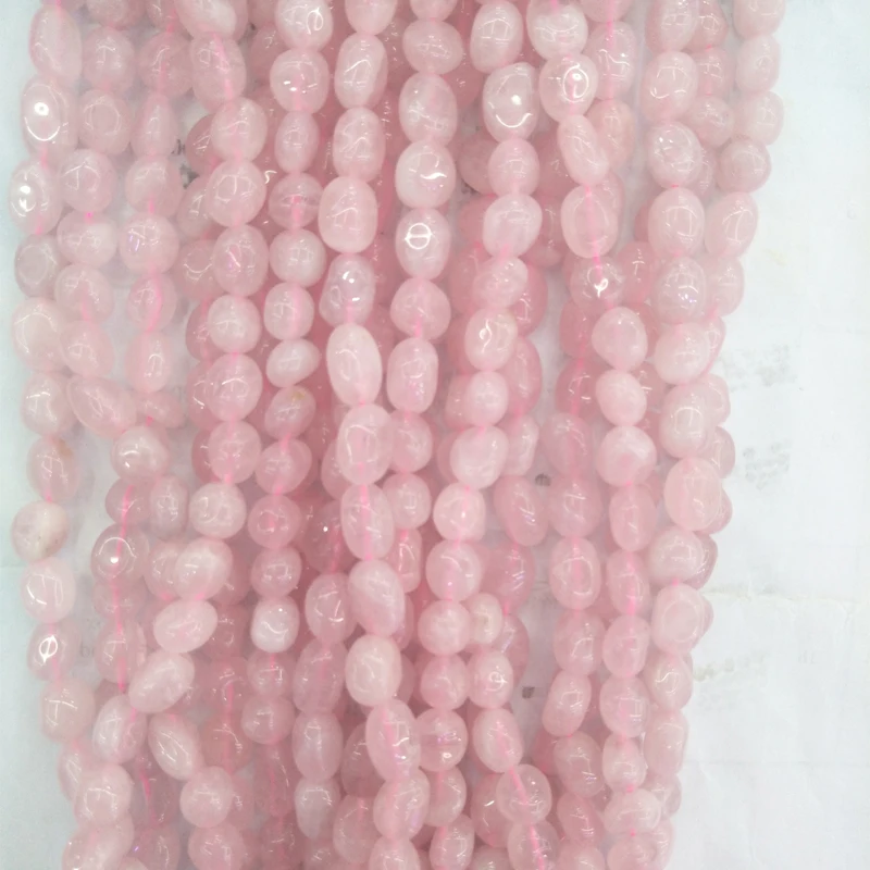 

6x8mm Random Shape Natural Madagascar Pink Quartz Stone Beads DIY Jewelry Making Accessories Loose Pink Crystal Quartz Beads