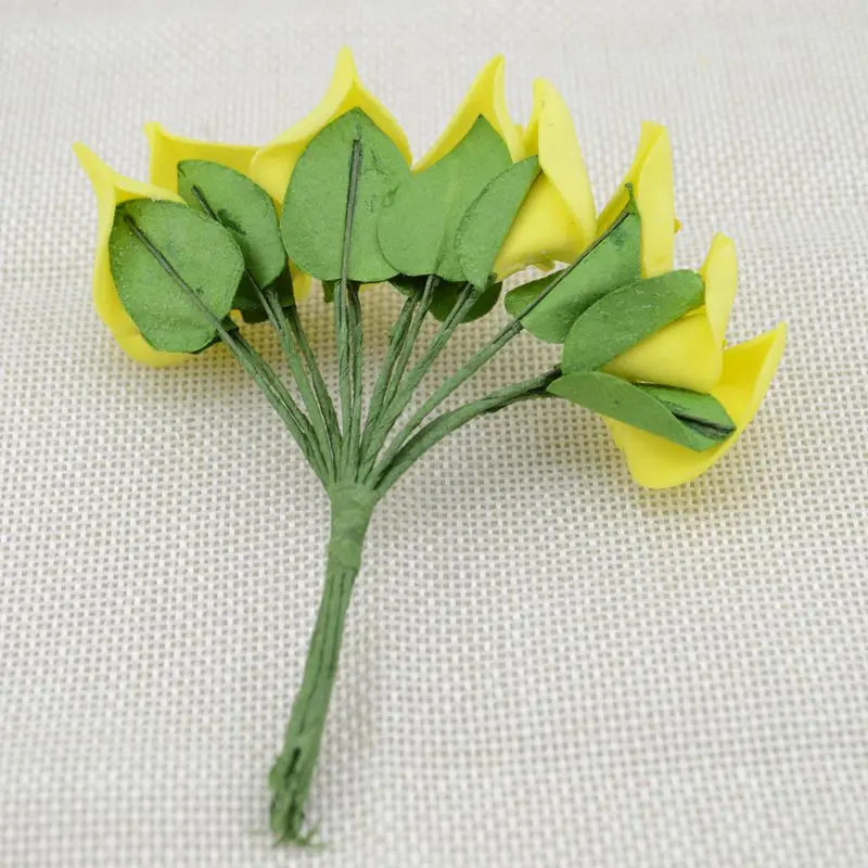 

Free Shipping 144pcs/bag 2.5cm 11Colours cheap artificial flower foam flower Simulation of Calla Paper Flower simulation flowers