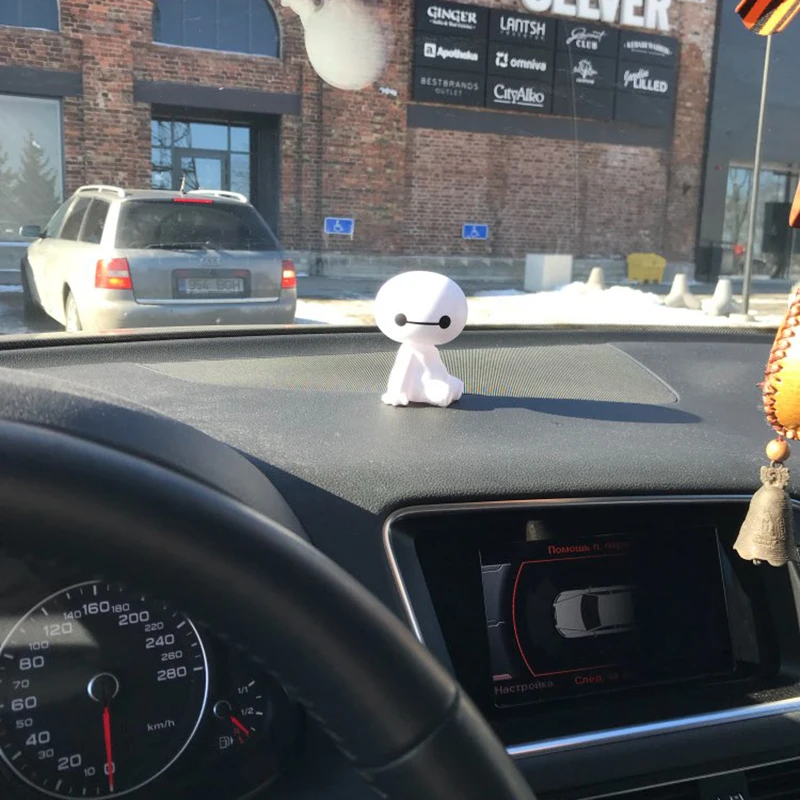 Мультфильм Пластиковый робот Baymax качающаяся голова фигурка автомобиля украшения авто интерьера большие куклы героев, игрушки орнамент аксессуары