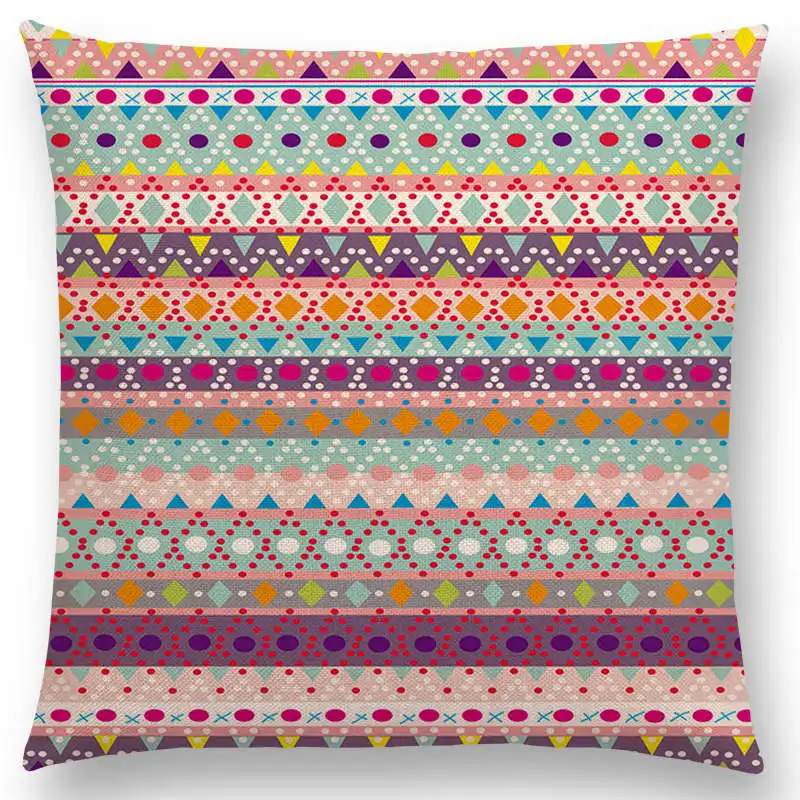 Наволочка в полоску с геометрическим узором стиле бохо хиппи Навахо айяна|cushion