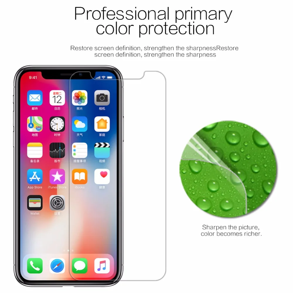 Nillkin HD скраб передняя + задняя пленка для Apple iPhone X Защита экрана XS Защитная