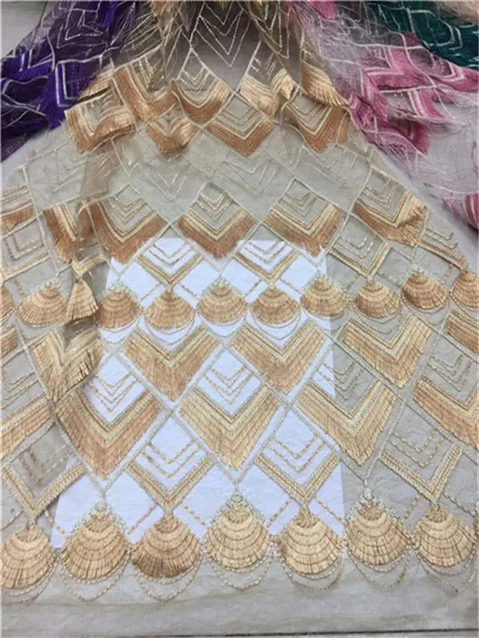 Purple fashion fringed French frill lace fabric 5 yards per piece. f4-20 | Дом и сад