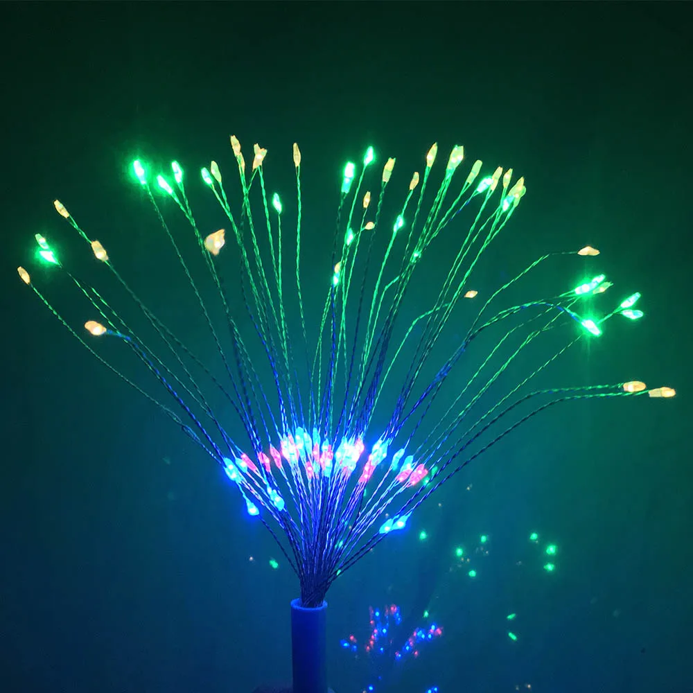Multi color DIY светодиодный Сказочный свет 8 режимов с батареей Starburst праздничный свет дистанционное управление для сада декор для вечеринки Рождества - Испускаемый цвет: Multi color