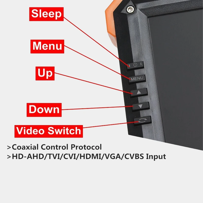 7 дюймовый тестовый монитор CCTV 5MP TVI AHD 1080P CVI с VGA HDMI входом DC12V Выход er er|Монитор и