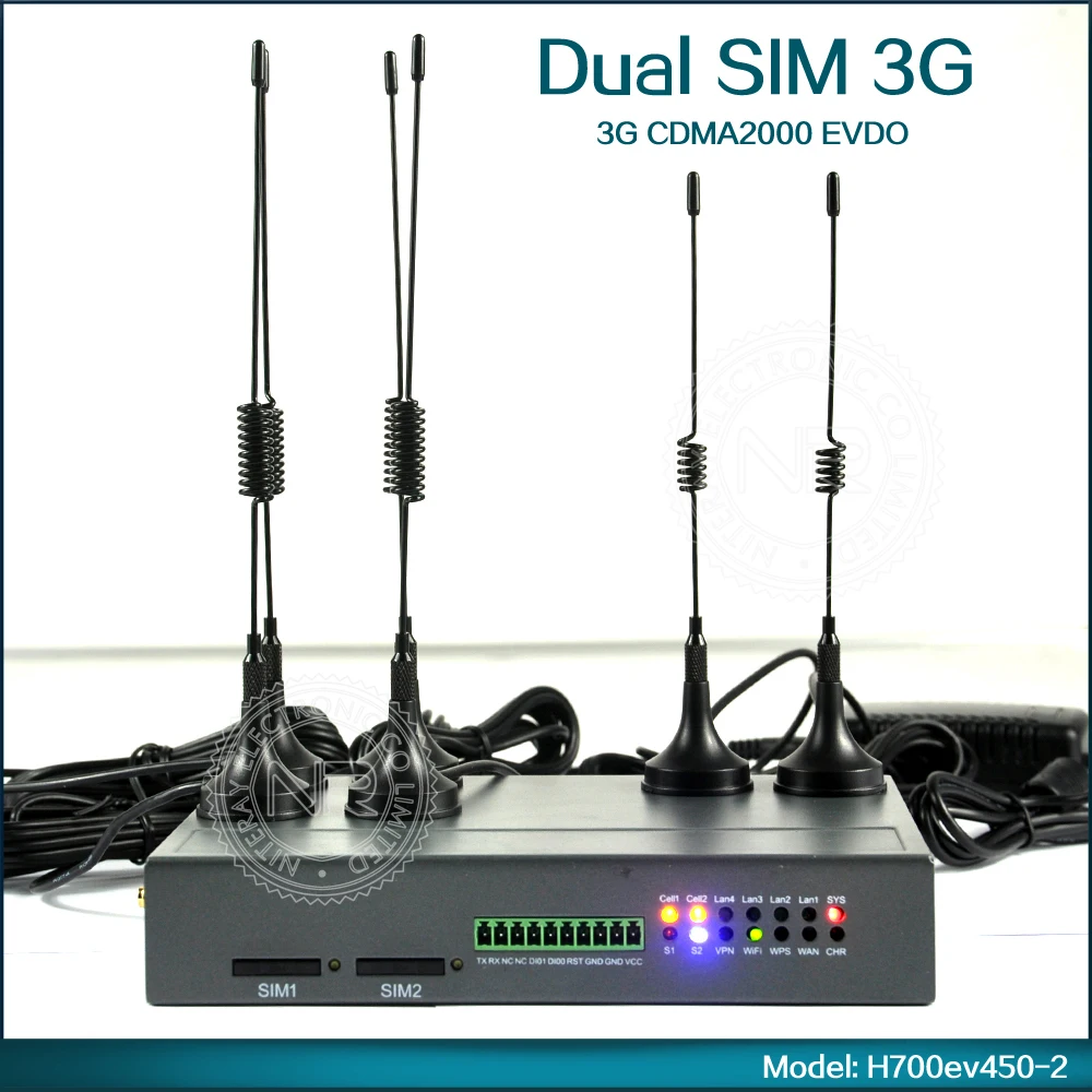 CDMA2000 EVDO/CDMA1x 450Mhz 3G Router Dual SIM with RS232/485 Serial Port ( Model: H700ev450-2 ) | Безопасность и защита