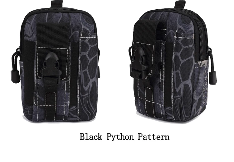 Black Python Pattern 2 шт. наружные тактические Чехлы Molle Чехол для телефона сумка поясная сумка нейлоновая поясная сумка кобура Чехол iPhone 6S 5S Galaxy S6 - Цвет: Black Python Pattern