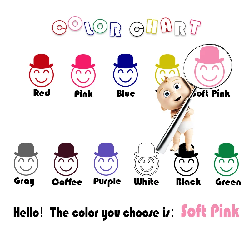 Soft Pink Мультфильм медведь наклейки на стены с именем на заказ настенные наклейки для детской комнаты виниловые фрески vinilos decorativos para paredes - Цвет: Soft Pink